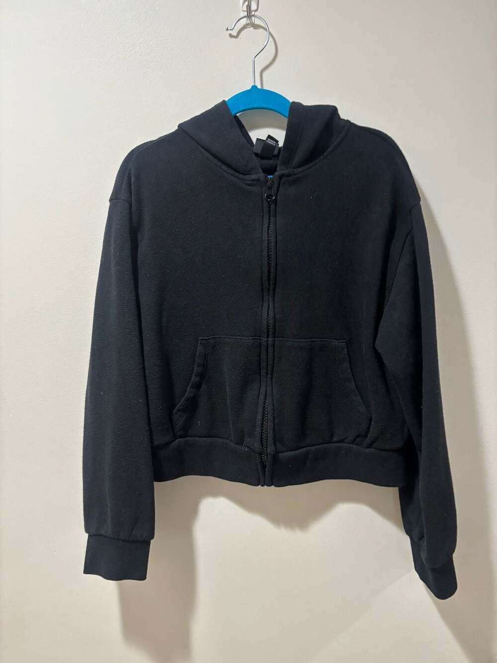 Art Class Girls L 10/12 Black Cropped Zip Up Hoodie Sweatshirt
